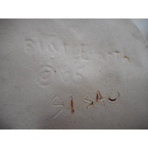 Vintage 1985 Flat Earth Pottery Duck Wick Topper Oil Lamp Vase Artist Signed - Picture 11 of 11